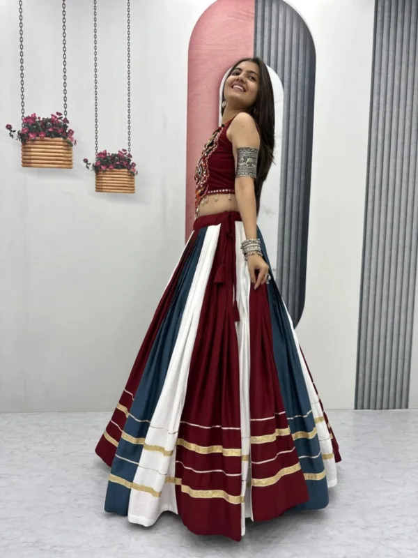 Gamathi Work Real Mirror Lehenga Choli Set - Image 5