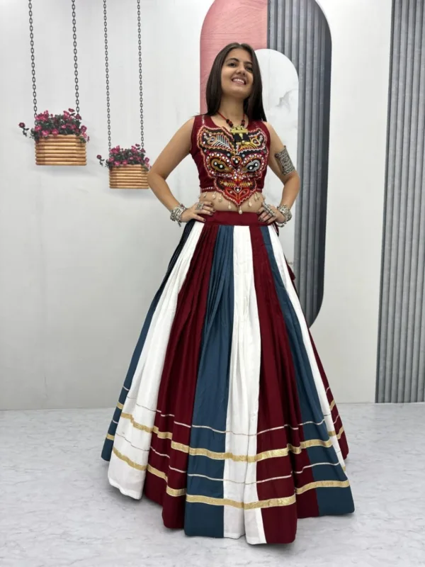 Gamathi Work Real Mirror Lehenga Choli Set - Image 6