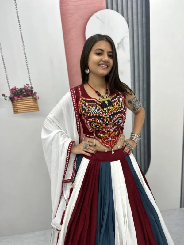 Gamathi Work Real Mirror Lehenga Choli Set - Image 7